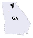 Georgia USA - Lumpkin, White & Hall Counties in black