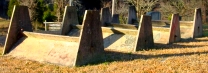 tent graves at Falling Springs Baptist Church cemetery, Allred, Overton County, Tennessee