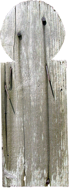 headboard, 19th-century wooden grave marker, Chattanooga, Tennessee